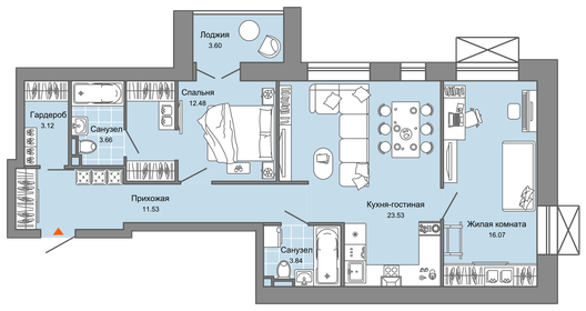 107,6 м², 3-комнатная квартира 8 990 000 ₽ - изображение 21