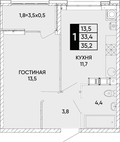 35 м², 1-комнатная квартира 5 200 000 ₽ - изображение 59