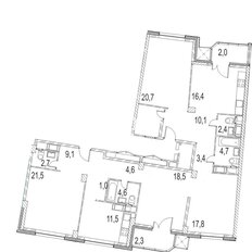 Квартира 156,5 м², 4-комнатная - изображение 5