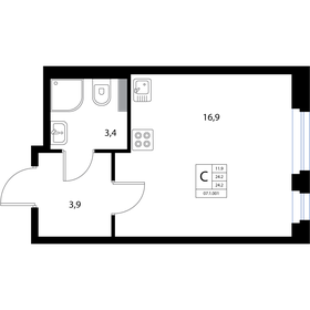 24,8 м², квартира-студия 4 496 963 ₽ - изображение 44