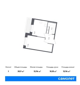 33,4 м², 1-комнатная квартира 5 799 999 ₽ - изображение 37