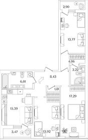 87,8 м², 3-комнатная квартира 17 500 000 ₽ - изображение 107