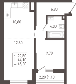 55,6 м², 1-комнатная квартира 6 300 000 ₽ - изображение 8