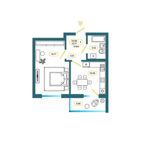 38 м², 1-комнатная квартира 3 800 000 ₽ - изображение 31