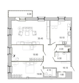 Квартира 124,7 м², 3-комнатная - изображение 1