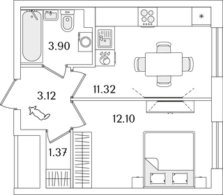 29,6 м², 1-комнатная квартира 8 087 872 ₽ - изображение 16