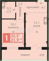 39,1 м², 1-комнатная квартира 6 900 000 ₽ - изображение 47