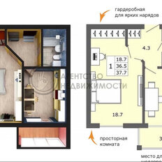 Квартира 38,7 м², 1-комнатная - изображение 5