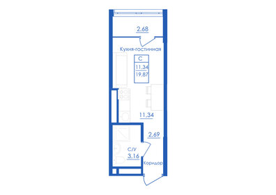 19,7 м², квартира-студия 2 359 241 ₽ - изображение 38