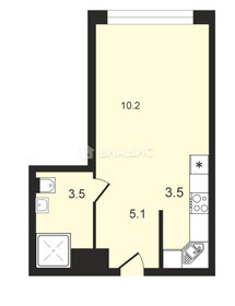 Квартира 22,2 м², студия - изображение 1