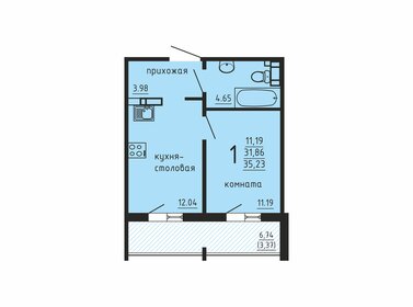 35,2 м², 1-комнатная квартира 3 590 000 ₽ - изображение 70