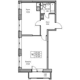 47,5 м², 1-комнатные апартаменты 13 490 000 ₽ - изображение 126