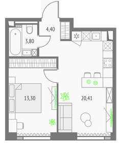 42,3 м², 1-комнатная квартира 19 158 652 ₽ - изображение 47