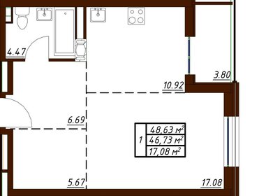 46,6 м², 1-комнатная квартира 8 100 000 ₽ - изображение 80