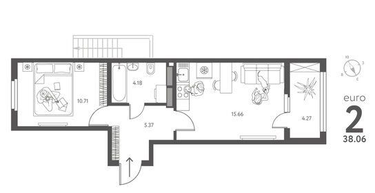 40,9 м², 2-комнатная квартира 3 100 000 ₽ - изображение 58