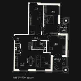 Квартира 110,8 м², 3-комнатная - изображение 1