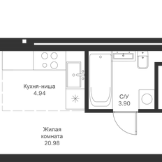 Квартира 30,5 м², студия - изображение 3