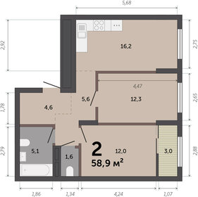 51,6 м², 2-комнатная квартира 7 790 000 ₽ - изображение 115