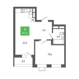 53,2 м², 1-комнатная квартира 6 292 252 ₽ - изображение 18