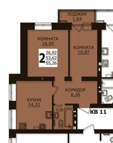 56,1 м², 2-комнатная квартира 5 661 050 ₽ - изображение 16