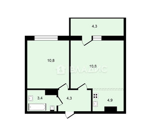 Квартира 35,4 м², 1-комнатная - изображение 1