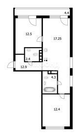 Квартира 61,5 м², 2-комнатная - изображение 1