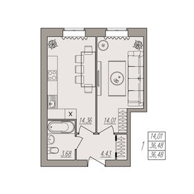 37,2 м², 1-комнатная квартира 5 370 000 ₽ - изображение 34