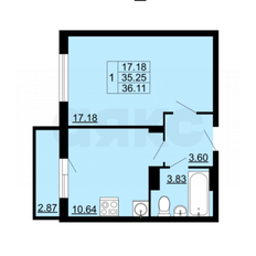 Квартира 36,1 м², 1-комнатная - изображение 2