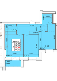 58,3 м², 2-комнатная квартира 5 715 360 ₽ - изображение 3
