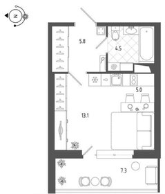 Квартира 32 м², студия - изображение 1