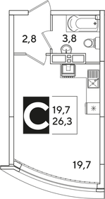 26 м², квартира-студия 3 920 000 ₽ - изображение 71