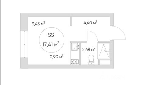 Квартира 17 м², студия - изображение 1