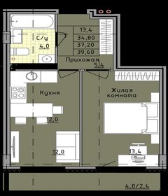 Квартира 40 м², 1-комнатная - изображение 5