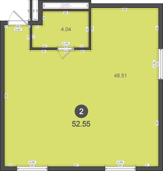 52,6 м², 2-комнатная квартира 7 362 255 ₽ - изображение 1