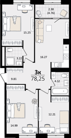 Квартира 78,3 м², 3-комнатная - изображение 1