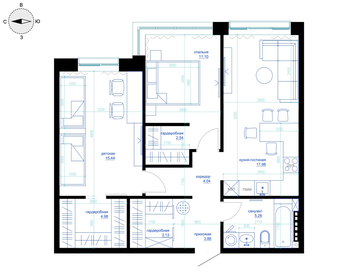 110 м², 4-комнатная квартира 14 300 000 ₽ - изображение 72