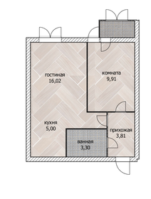 Квартира 39,3 м², 2-комнатная - изображение 1