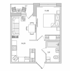 39 м², 1-комнатная квартира 6 750 000 ₽ - изображение 69