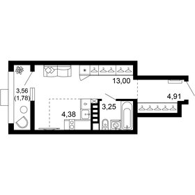 38 м², 1-комнатная квартира 3 500 000 ₽ - изображение 107