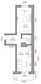 Квартира 42,4 м², 2-комнатная - изображение 1