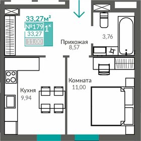 33,4 м², 1-комнатная квартира 5 480 000 ₽ - изображение 32