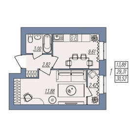 30 м², 1-комнатная квартира 3 300 000 ₽ - изображение 22