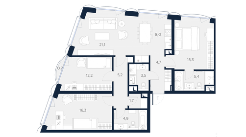 103,7 м², 4-комнатные апартаменты 52 264 800 ₽ - изображение 72