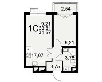 34 м², 1-комнатная квартира 3 900 000 ₽ - изображение 36