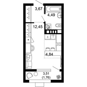 39,4 м², 1-комнатная квартира 5 550 000 ₽ - изображение 6