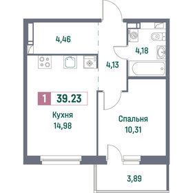 38,8 м², 1-комнатная квартира 7 200 000 ₽ - изображение 44