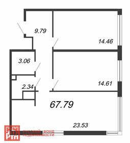 Квартира 67,8 м², 2-комнатные - изображение 1