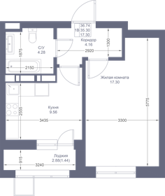 36,7 м², 1-комнатная квартира 8 854 340 ₽ - изображение 42