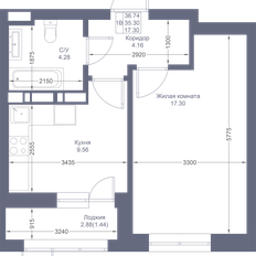 Квартира 36,7 м², 1-комнатная - изображение 2