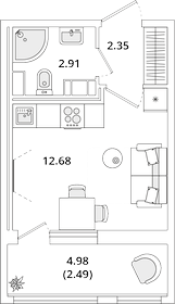 21,5 м², квартира-студия 6 463 276 ₽ - изображение 12